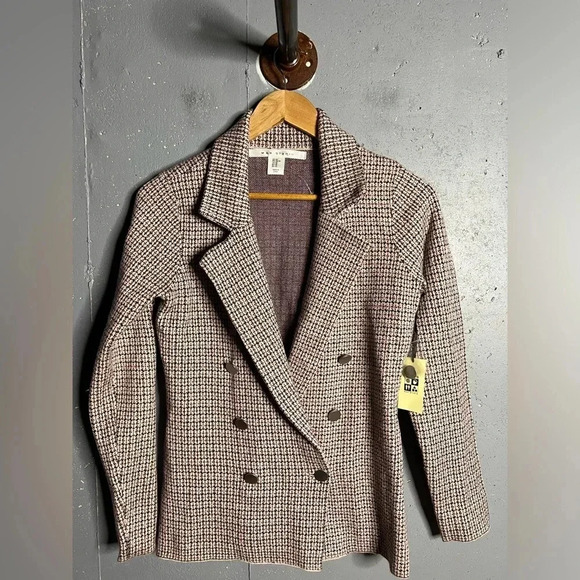 Max Studio NWT pink and gray soft double breasted blazer. Size XSmall - Picture 1 of 9